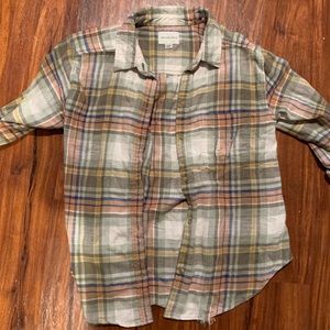 American Eagle Distressed Flannel Shirt
